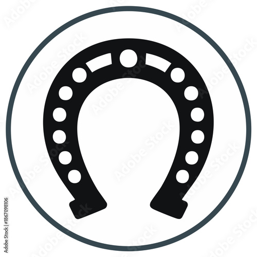 Lucky Horseshoe Emblem Symbolizing Good Fortune and Equestrian Traditions