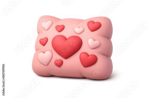 Heart-decorated love pillow design for romantic themed decor and valentine celebrations