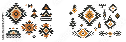 Colorful geometric patterns in abstract design for modern decor