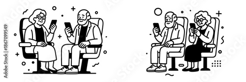 Couple enjoying time together with smartphones in a cozy setting