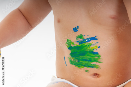 farbe grün hand kind spass bauch