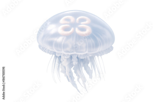 Elegant moon jellyfish illustration for ocean-themed designs and educational materials