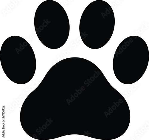 Black Paw Print - A Symbol of Pets and Animals.
