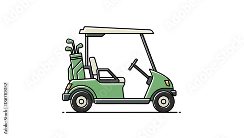 Green Golf Cart Illustration
