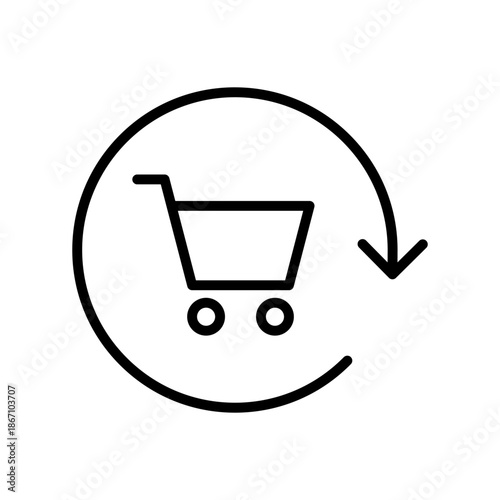Shopping icon vector. Online shopping Illustration sign. Purchases symbol. Sale logo.