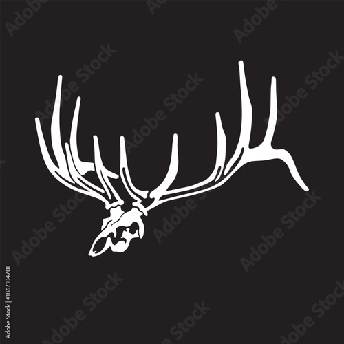 Elk Skull Decal Silhouette vector design