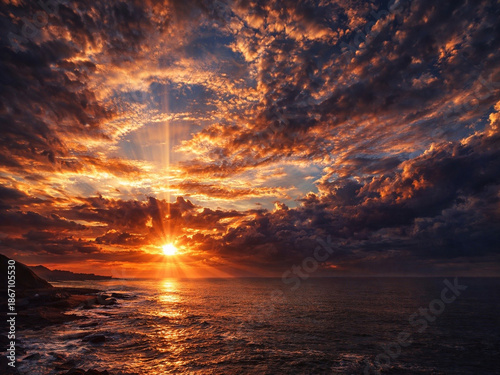 sunset over the sea