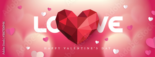 Happy Valentines Day typography with handwritten calligraphy text, isolated on pink background. Romantic Template design for celebrating valentine's Day on 14 February. Vector Illustration