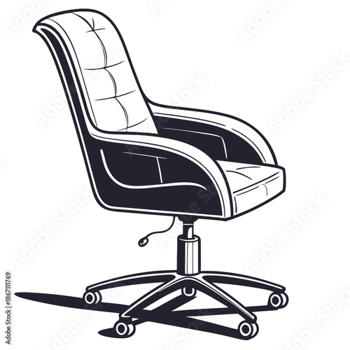 Ergonomic Modern Office Chair Icon Isolated on White