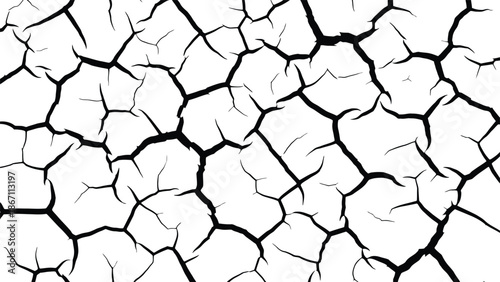 Cracked earth surface with deep fissures and cracks