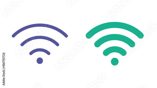 A colorful WiFi symbol logo on a white background for technology and internet concepts