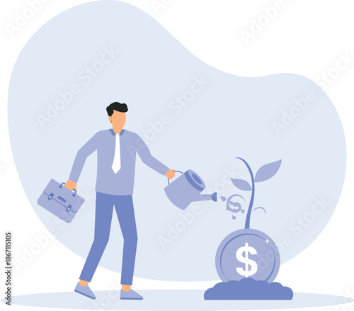 Investment growth and prosperity or earn more money from savings, mutual funds or opportunity to make profit and increase wealth
