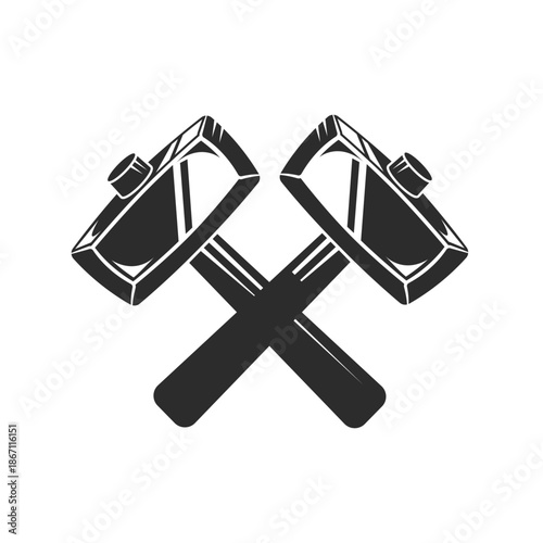 crossed  hammer icon vector element design