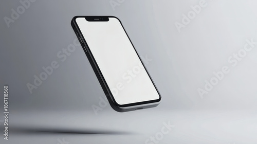 Modern Smartphone Floating Blank Screen White