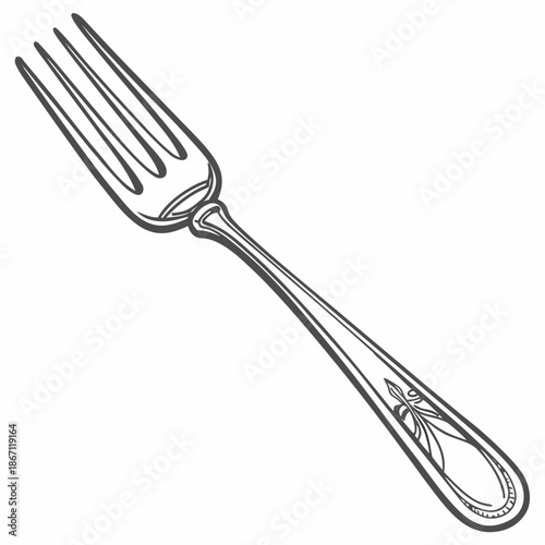Stainless Steel Dining Fork Isolated on White Background | Cutlery