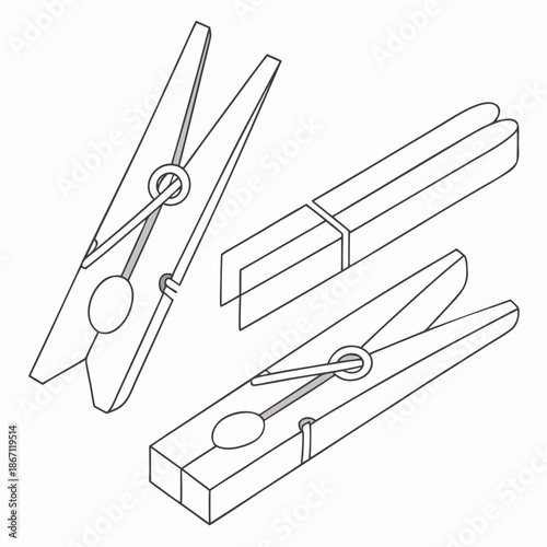 Group of white paperclips isolated on white background