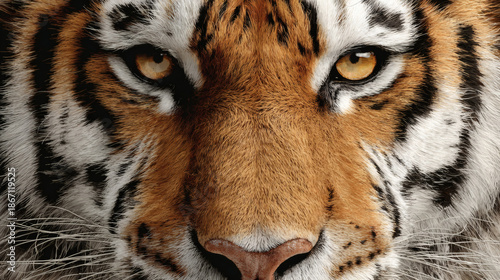 Tiger Face Portrait Yellow Eyes Close-Up