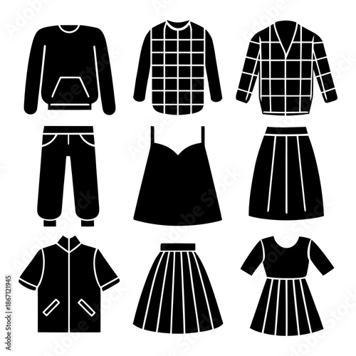 vector illustration of a set of clothes