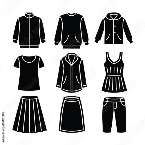 vector illustration of a set of clothes