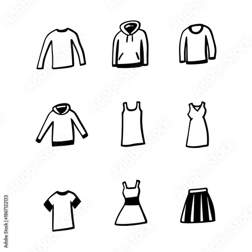 vector illustration of a set of clothes