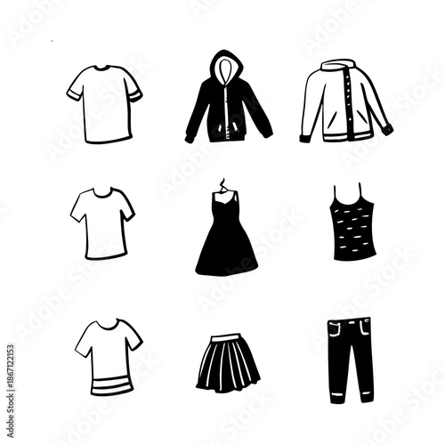 vector illustration of a set of clothes