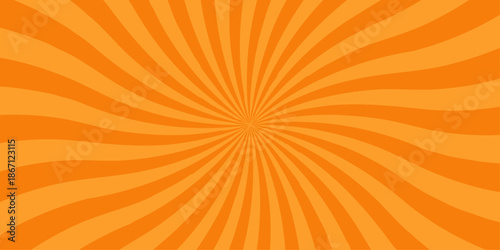 Abstract orange and red retro with sunburst pattern colorful design. Vintage sunrays illustration swirl grunge backdrop line. sun beam vector banner design and comic burst gradient concept pattern.