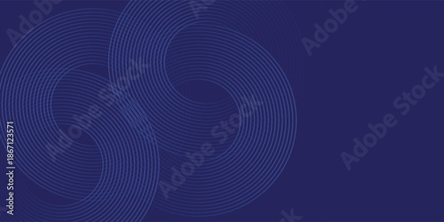 Abstract glowing geometric lines on dark background. Elegant shiny blue rounded lines pattern. Modern futuristic graphic. Suit for poster, banner, brochure, eps10