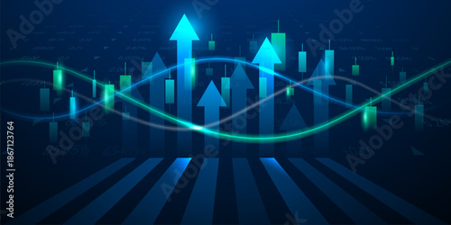 business vector illustration design Stock market charts or Forex trading charts for business and finance ideas.