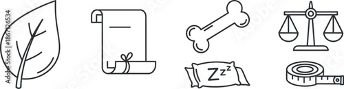 Collection of simple line icons for various concepts