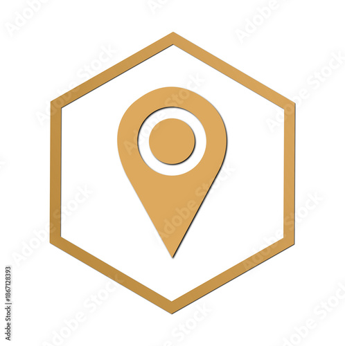 Location Pin Hexagon Icon