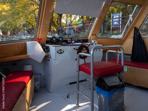 Quadro em tela A pleasure boat for tourists on Pamvotida Lake in Ioannina, Greece