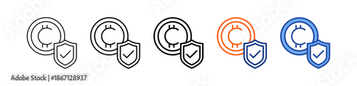 Crypto Shield Different Set Vector Icon