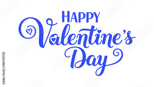 Happy valentines day greeting card with heart design on transparent background