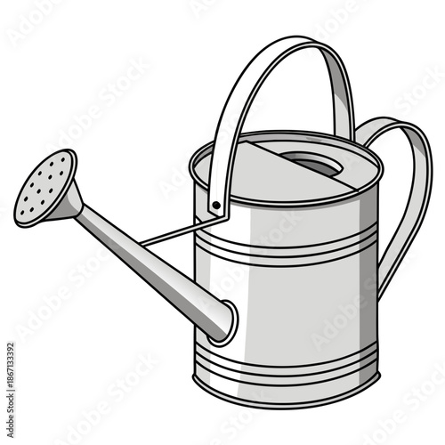 Green Watering Can for Garden Plants and Flowers