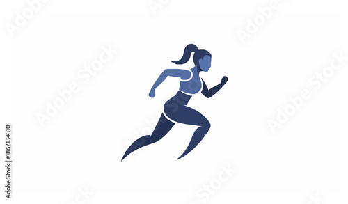 Running woman fitness icon vector illustration isolated on white background