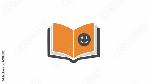 Open Book with Smiling Face.