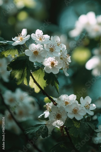 Blooming white flowers