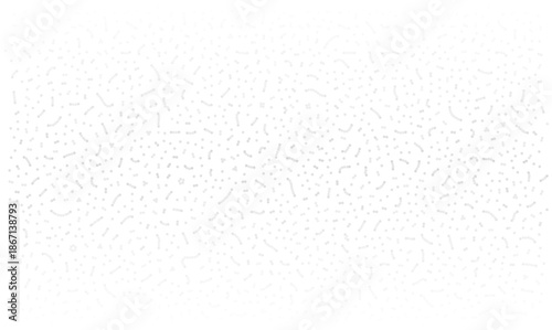Abstract white vector background with scattered gray dots and chaotic particles. Light science texture with small atoms or molecular grains suitable for medical technology, biotech and chemistry.