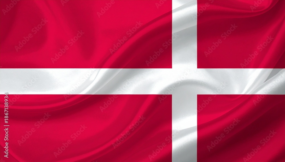 Obraz premium Denmark flag with red field and white Nordic cross.