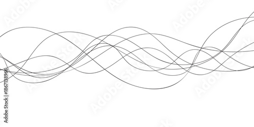 Line art striped graphic template. Thin line wavy abstract vector background. line background. Curve wave seamless pattern.