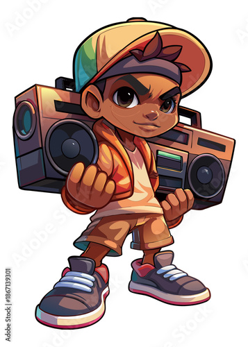 ragazzo hip hop col suo radione 08