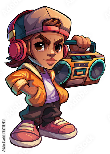 ragazzo hip hop col suo radione 04