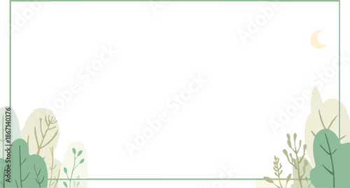 frame with grass and flowers