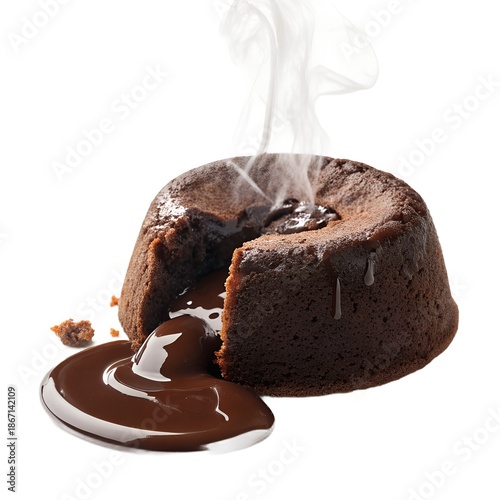 chocolate cake on white background