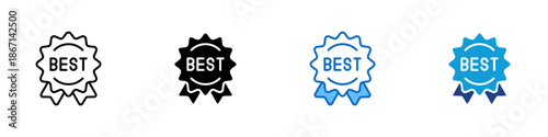 Best Choice Multiple Style Icon Design Vector - Badge with text highlighting the best or top option among available selections