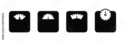 Scales icon set. Weight scale sign and symbol. Weight scale vector illustration