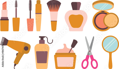 Beauty and hair care products and tools for makeup and styling