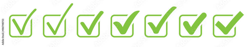 © Bespana - Different check box sign element design set