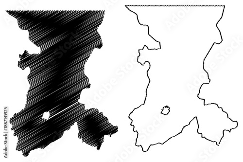 Koulikoro Region (Regions of Mali, Republic of Mali) map vector illustration, scribble sketch Koulikoro map