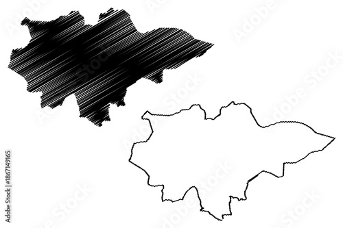 Mopti Region (Regions of Mali, Republic of Mali) map vector illustration, scribble sketch Mopti map